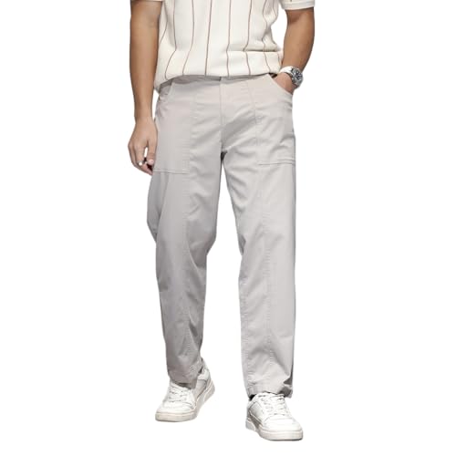 Image of WROGN Men's Pure Cotton Trousers | Solid | Loose Fit