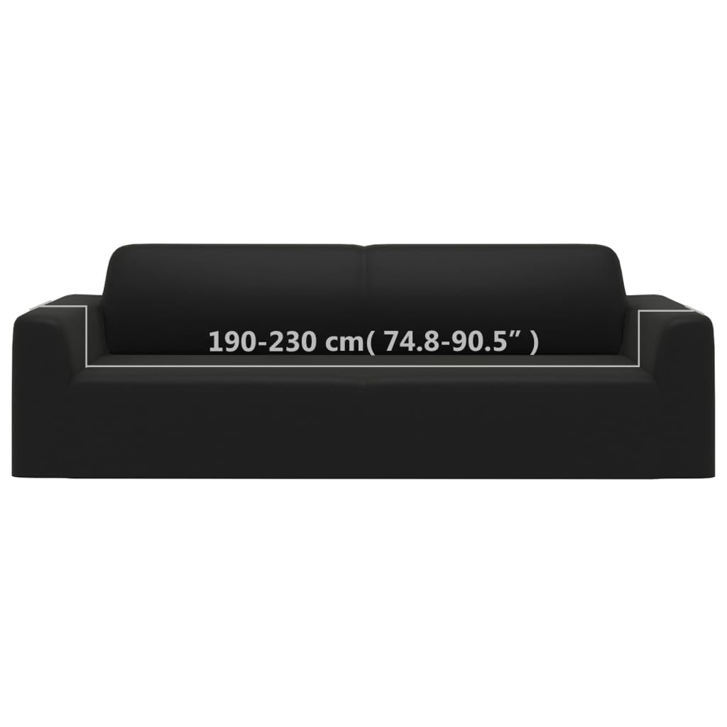 Mangloder Stretch Sofahusse 3 Sitzer Schwarz aus Polyester Jersey, elastisch, rutschfest, waschbar, passend für 190 bis 230 cm, für Wohnzimmer, Haustier und Möbelschutz