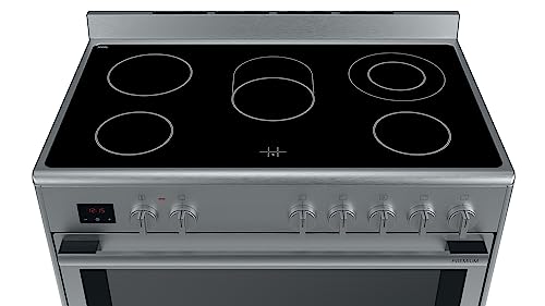 Bosch Series 8 Electric Range Cooker 90 Cm, Glass Ceramic Hob, Stainless Steel, HCB738357M, 1 Year Manufacturer Warranty