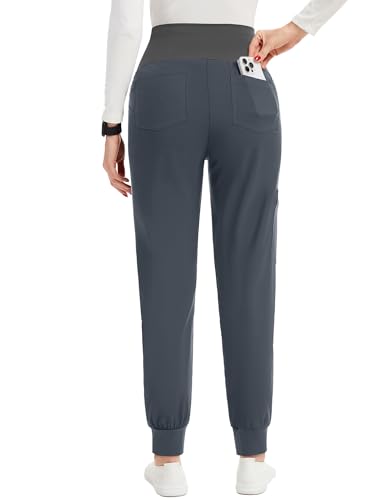 Image of PACBREEZE Women's Maternity Scrub Pants Workwear Maternity Jogger Pants Pregnancy Clothes, S-XXL(Dark Grey, X-Large)