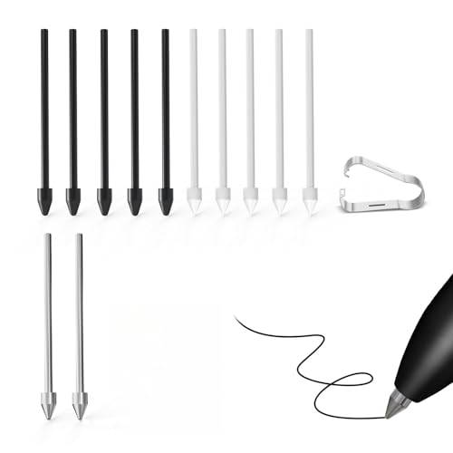 Ersatzspitzen für Kindle Scribe Pen 12 Stück, Stiftspitzen kompatibel mit Premium Pen Remarkable 1/2 Plus Digital Pen 4096 Stufen mit Stiftclip (2 Titanspitzen, 5 Filzspitzen und 5 Hartspitzen)
