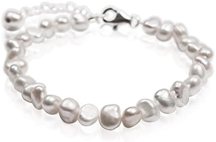 Retorica Freshwater Cultured Pearl Bracelet - White Natural Pearls in 925 Sterling Silver