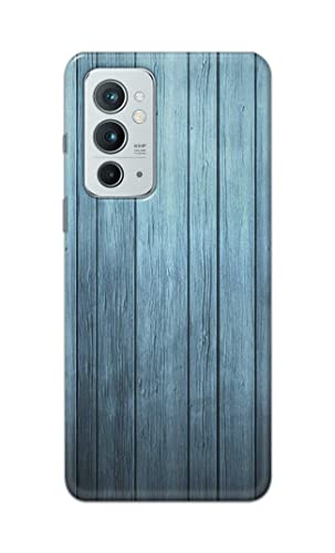 Image of Printed Hard Back Cover Case for OnePlus 9RT 5G Back Cover (Wooden Blue) -1302