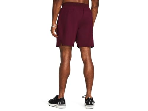 Image of Under Armour Men's 7 inch Launch Run Unlined Shorts Maroon /Maroon /White 5X-Large Inseam: 7,