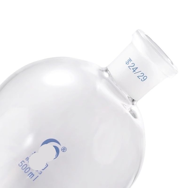 Embudo de Decantación de Vidrio Borosilicato Forma de Pera con Junta 24/29 Llave de PTFE y Soporte de Acero Inoxidable (60ml 125ml 250ml 1000ml 2000ml)(500ml Glass piston-24#)