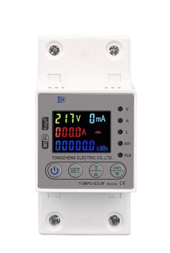 Disjoncteur de mesure d'énergie 80A avec minuterie et protection fuite de courant 63A