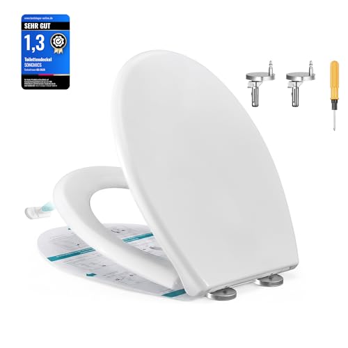 SONGMICS Toilettendeckel mit Kindersitz, Urea-Duroplast, Absenkautomatik