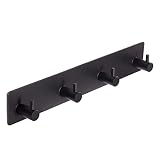 Black Adhesive Towel Hooks for Bathrooms Wall Mount no drill Shower heavy duty Wall Hook self adhesi