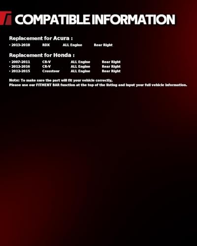 Image of Torchbeam Rear Brake Caliper Right for Honda 2007-2016 CR-V, Acura 2013-2018 RDX, Honda 2012-2015 Crosstour, Rear Right Caliper Replace # 19B6887