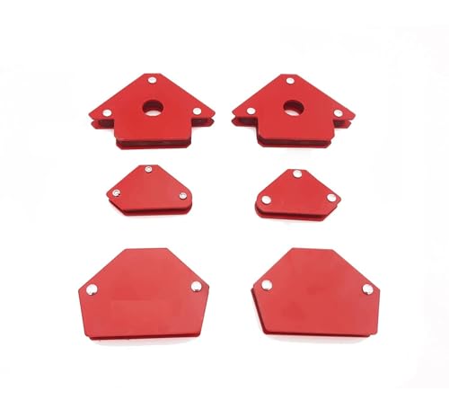 AI TOOLS 6 pc Multi Angle magnetic welding holder clamps set I with 2 pc x 3 inch arrow type, 2pc x triangle and 2pc x mini, strong magnet pull for accurate alignment Pack of 6 pc