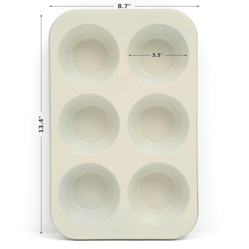 Image of Martha Stewart Gallen 6 Cup Nonstick Carbon Steel Muffin and Cupcake Pan - Teal Durable Bakeware for Muffins, Cupcakes & Mini Cakes
