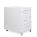 Produktbild Rollcontainer 3 Schubladen + Materialauszug H 65 x B 43 x T 60 cm | Bürocontainer in Weiß | Schreibtischwagen abschließbar | Schubladenschrank für Schreibtisch aus eigener Fertigung
