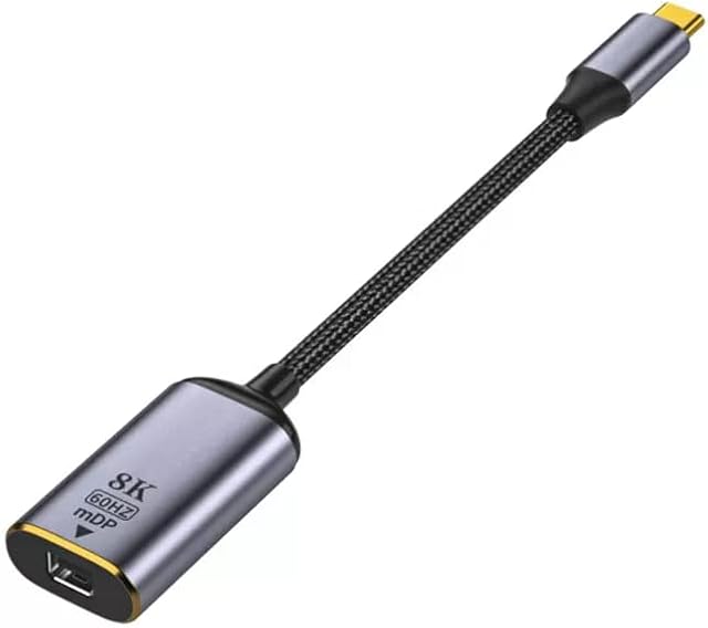 COSMIC TECHNOLOGIES USB C to Mini DisplayPort Adapter, DP Video Audio Adapter Bi - directional 8K 60Hz, Displayport to USB C, Display port to USB C