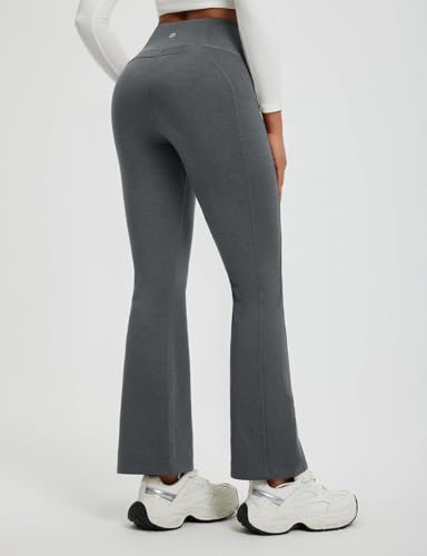 baleaf Fleece Lined Pants Women Heather Flare Leggings Thermal Warm High Waist Winter Yoga Pants with Pockets2