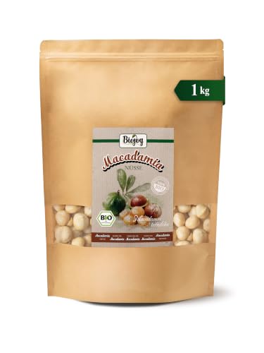 Biojoy Nueces de macadamia BIO enteras, sin sal y sin tostar, 1 kg