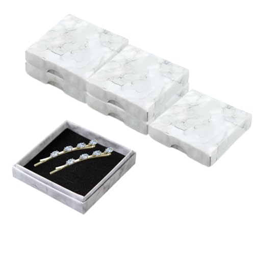 薄型 ギフト ボックス 箱 ラッピング 大理石柄 7×7×1.6p 6個 パッケージ アクセサリー 紙袋 包装 ギフトボックス NYANDELMO ND-0164-R01-DA-BX7-6