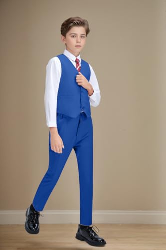 Image of Boys Formal Suit Vest Kids 3 Button Adjustable Back Strap Toddler Vests