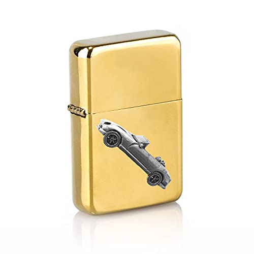 Briquet à essence rechargeable Chimeara au fini étain gravé