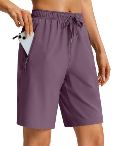 Viodia Women's 9"/11" Bermuda Shorts with Zipper Pockets Dusty Purple L9 XL