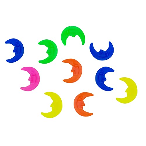 BABOMAREON Bicycle Spoke Beads 72PCS Plastic Small Mixed Color Bike Wheel Spokes Decorations Star+Moon+Lightning Shape, One Size