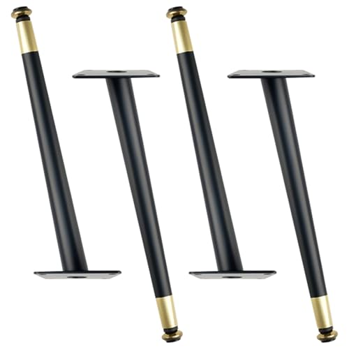 Genérico Pies para Muebles Patas de Sofá Cónicas Modernas 4 Piezas Patas Ajustables Hierro Negro Dorado Pintura En Aerosol Altura de Las Patas de Mesa: 10,5-72,5 cm Patas de Gabinete: 35,5 cm/14'