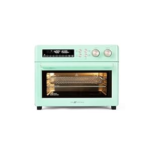 Retro Style Infrared Heating Air Fryer Toaster Oven, Extra Large Countertop Convection Oven 10-in-1 Combo, 6-Slice Toast, Enamel Baking Pan Easy Clean with Recipe Book, Green Color Retro Style Infrared Heating Air Fryer Toaster Oven Extra Large Countertop Convection Oven 10 in 1 Combo 6 Slice Toast Enamel Baking Pan Easy Clean with Recipe Book Green Color