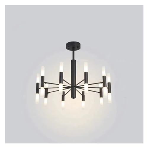 Lustre salon moderne noir or plafonnier Led G4 pour loft nordique