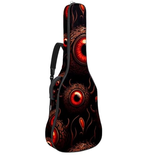 Housse de guitare Oxford imperméable avec design Halloween œil rouge
