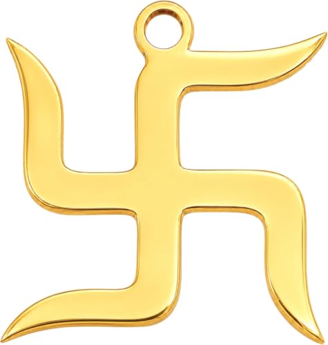 Image of Brass Swastik (卐) Sathiya Wall Hanging Yantra | 5 Inch Approx | Vastu Door Hanging for Najar Dosh |Weight-240gm Approx |Decorative Home Decor Symbol for Positive Vibes