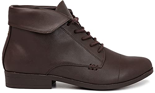 Image of LONDON FOG Crissy Dress Ankle Boot Ladies Lace Up Bootie with Collar | Casual Boots