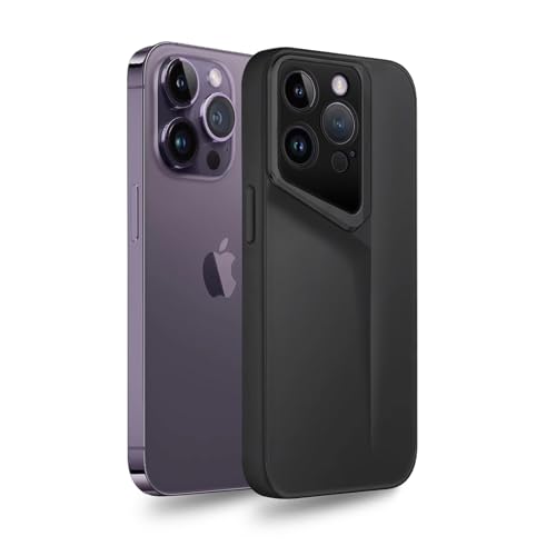 Image of Amazon Brand - Solimo Ultra-Thin Blade Runner Series Matte Finished Camera Protection Soft Back Cover for Apple iPhone 14 Pro - Black