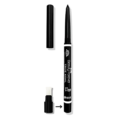 Beauty Forever Twist Up Lip and Eye Pencil, Lightweight, Matte & Shimmer Finish, Long Lasting, Waterproof, Smudge Proof, Suitable for All Lips and Eye Shapes, Available in 12 Shades , 000 Midnight