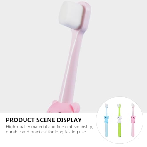 FRCOLOR Cartoon-Zahnbürsten mit weichen Borsten, lustige Pflegewerkzeuge für sanfte Reinigung für kleine Zähne und Zahnfleisch, fördert gesunde Putzgewohnheiten, 3 Stück – Bild 7