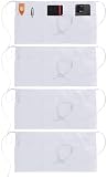 Utopia Wear 4 Pack Server Aprons with 3 Pockets, Waiter and Waitress Waist Aprons for Women with Pockets, Water and Oil Resistant Men Short Aprons (White)