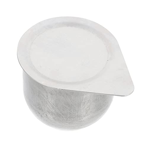 IWOWHERO High-Temperature Iron Crucible Cup Silver Melting Crucible Dish Lab Science Lid