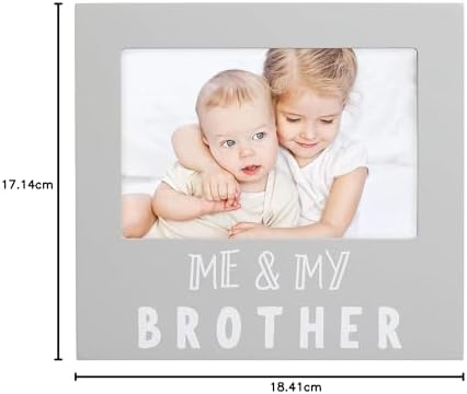 Pearhead Me and My Brother Sentiment Photo Frame, Big Sister or Brother Gift, Sibilng Pictures, Baby Keepsake, 4" x 6" Insert, Gray — view 8