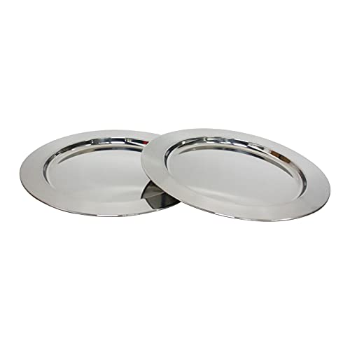 Stainless Steel Charger Plates for Dinner Plates, 13 Round, 6 Pack (Silver)
