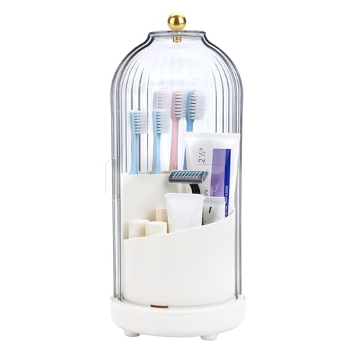 Johehe Toothbrush Organizer with Cover,3 Slots for...