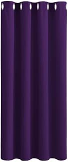 PONY DANCE Kids Blackout Curtain - Thermal Room Darkening & Energy Saving Blackout Curtain Eyelet Top Kitchen Panel for Girls' Room/Bedroom/Nursery, 52 by 54, 1 Pc, Purple