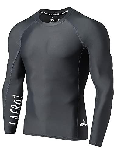 LAFROI Men's Long Sleeve UPF 50+ Baselayer Skins Performance Fit Compression Rash Guard-CLYYB