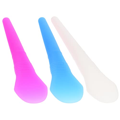 FRCOLOR Silicone Facial Mask Brush 3pcs Set Mask Beauty Tool Skin Care Applicator Brush Reusable Easy to Clean