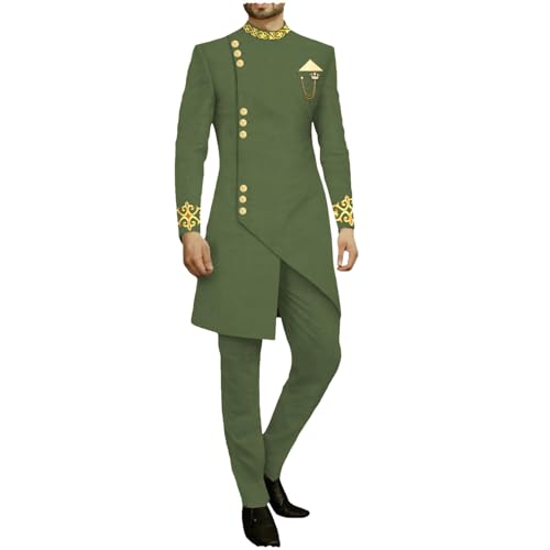 African Suits for Men 2 Piece Set Print Dashiki and Pants Outfits Wedding Party Suits4