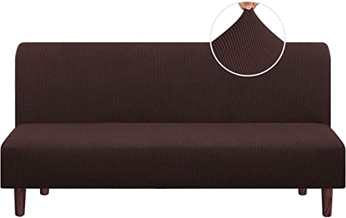 FASCINATDECO Housse de Canapé sans Bras Housse Clic Clac 3 Places 173-215 cm Housse Canapé Extensible sans Accoudoir Jacquard Couverture de Canape Clic Clac...