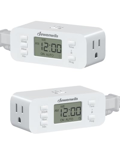 DEWENWILS Indoor 7-Day Programmable Digital Timer Outlet,2 Outlets,2 Pack
