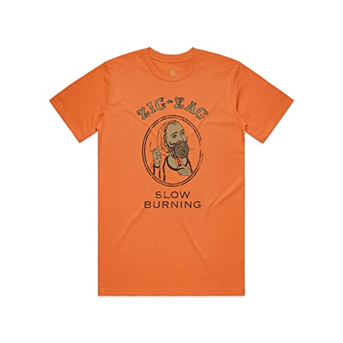 ZIG-ZAG Rolling Papers Vintage Distressed Orange Logo Short Sleeve T Shirt