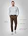 JMIERR Men's Stretch Chino Pants Business Casual Essentials Elastic Waist Classic Fit Tapered Cotton Twill Work Athletic Golf Dress Chocolate Brown Trousers, M, Coffee