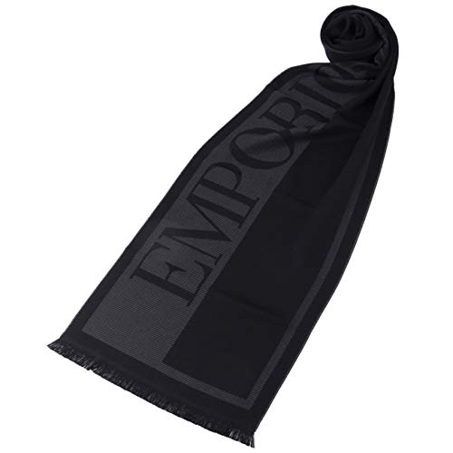 [エンポリオアルマーニ] マフラー メンズ WOOL マフラー BLACK 625034-0A334-00020 [並行輸入品]