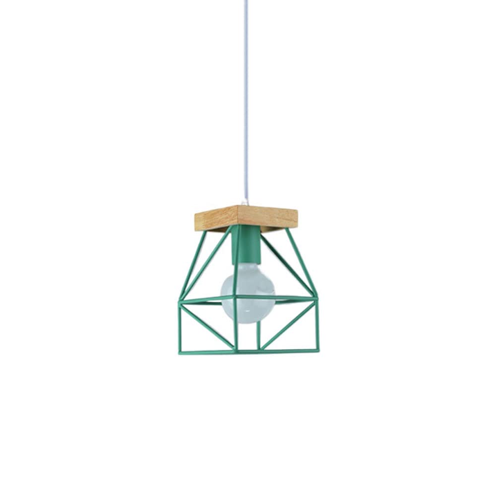 Suspension une tête en fer vert, luminaire décoratif haut de gamme 22 cm