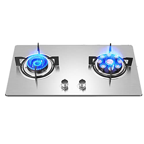 Gas Hob 71Cm Built-In Gas Cooktop, 2 Burner Gas Hob, Natural Gas/Propane Gas, Safety Valves, Automatic Switch-Off (E NG) (D LPG)