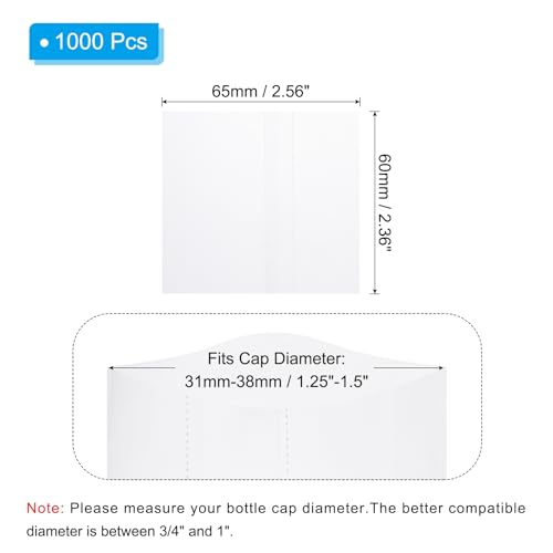 Image of PATIKIL 65x60mm PVC Perforated Shrink Bands, 1000Pcs 0.05 mm /2 Mil Thickened Heat Shrink Seal Wrap Fit for 1.25 inch-1.5 inch Cap Diameter Essential Oil Bottles Jars Cans Tin, Clear